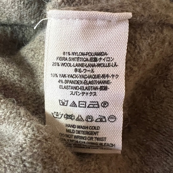 Free People | Wool Yak Blend V-Neck Sweater Knit Pullover Neutral Size S - Picture 10 of 10